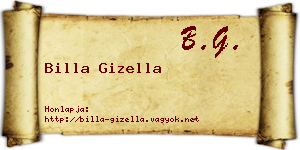 Billa Gizella névjegykártya